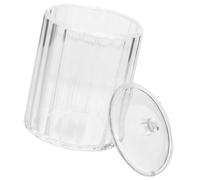 IWOWHERO Acrylic Cotton Swabs Holder Compact Storage Box for Makeup Sponges and Cotton Pads Organizer Transparent Desktop Container for Bathroom and Dressing Table