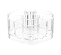 IWOWHERO Acrylic Heart Makeup Storage Box Cosmetic Organizer for Desk for Home Office Vanity Table Material Makeup Brush Case