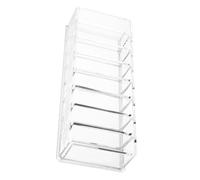 IWOWHERO Acrylic Makeup Organizer Box 8 Compartments Cosmetic Display Stand with Lid 22X9X4.5Cm Multipurpose Storage for Eyeshadow, Powder, Concealer, and Lipstick on Vanity Table