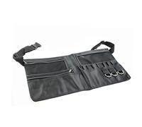 IWOWHERO Adjustable Makeup Waist Bag Portable with Multiple Compartments and Brush Holders Professional Cosmetic Organizer Pouch for Photo Studio Artists Black