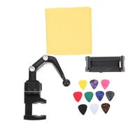 IWOWHERO Adjustable Plastic Mobile Phone Holder Guitar Phone Stand with Silicone Clip-on Design Creative Style 8.25x3.14x0.98in for Practicing The Guitar Indoors Convenient to Read Lyrics