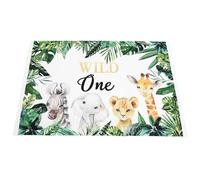 IWOWHERO Animals Birthday Party Backdrop Birthday Decor Background Delicate Design Realistic Details Fabric Photography Prop Impress Your Guests