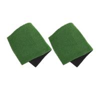 IWOWHERO Artificial Grass Turtle Basking Platform 25x50cm with Ramp 2pcs | Plastic Lawn Style, Green Realistic Finish, for Turtle Tanks and Aquatic Habitats, Easy to Clean