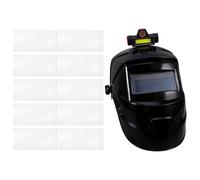 IWOWHERO Auto Darkening Welding Helmet with Headlamp View Protective Mask for Face and Neck Safety Adjustable Headband Includes Replacement Sheets Lightweight PP Material Suitable for