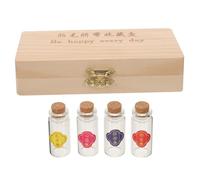 IWOWHERO Baby Tooth Box and First Tooth Holder Set for Infants DIY Solid Wood 4 Slots Keepsake for Boys and Girls