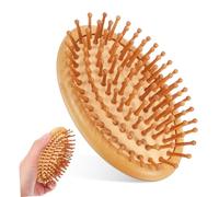 IWOWHERO Bamboo Scalp Massage Comb Hair Brush for Women and Men Gentle Detangling and Knot Prevention Smooth Natural Bamboo Material Portable Travel Hairbrush for Comfortable Head and Neck