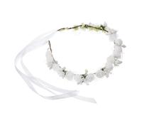 IWOWHERO Beautiful Bridal Flower Headband Ribbon for Weddings and Formal Events Comfortable Floral Hair Wreath for Beach Photography and Romantic Occasions
