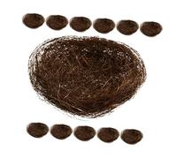 IWOWHERO Bird Nest Material Set 12pcs Simulated Bird Nests Mini for Garden Decor Home Decorative Props
