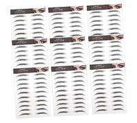 IWOWHERO Black Eyebrow Stickers Temporary Fake Eyebrows Hair-like Natural Look for Women 10pcs Hair-like Eyebrow Kit