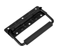 IWOWHERO Black Spring Loaded Flight Case Handle with Grip, Heavy Duty Recessed Pull Handle for Toolbox, Speaker Box and Industrial Cases, Folding Chest Hardware Accessories