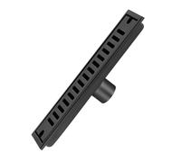 IWOWHERO Black Stainless Steel Linear Shower Drain with Hair Strainer Removable Capsule Pattern Grate Odor Prevention Rectangle Floor Filter for Bathroom and Kitchen