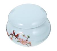 IWOWHERO Blue Ceramic Jars with Lids Featuring Unique Shape and Delicate Appearance, Multi-functional Storage Containers that Protect Herbs and Black Tea from Air Moisture, as Housewarming