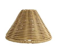 IWOWHERO Boho Rattan Lamp Shade Handmade Woven Cone Lampshade for E27 Clip-On Ceiling and Floor Light Fixture Retro Pendant Lamp Cover 16x12x8.5cm