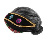 IWOWHERO Boy Girl's Theater Wigs Old Lady Costume Grandma Grey Synthetic Hair Halloween Party Role Play Accessories