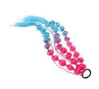 IWOWHERO Braided Rainbow Bubble Ponytail Extensions with Hair Tie for Boys and Girls and Women Lightweight Synthetic Colored Hair for Parties and Events