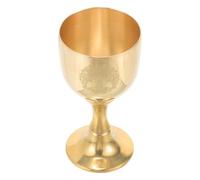IWOWHERO Brass Altar Chalice with Pentagram and Tree of Life Engraved High Footed Cup, Decorative Wicca Offering Goblet for Rituals and Tabletop Display