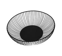 IWOWHERO Breathable Wire Fruit Basket Bowl Round Holder for Kitchen Countertop Black Iron Fruit Holder for Apples Bananas Citrus Melons Versatile Decorative Storage for Snacks Bread Eggs