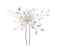 IWOWHERO Bridal Flower Hairpin Elegant Rhinestone Hair Jewelry for Weddings Prom and Special Occasions Bride Accessories for Women and Girls