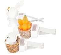 IWOWHERO Car Vent Clip Air Freshener Set Easy to Fix and Decorate Car Interior 3pcs with Bunny and Carrot Shapes, Resin Material for Female Friends