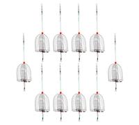 IWOWHERO Carp Fishing Feeder Cage 10 Pcs Stainless Steel | Corrosion Resistant Silver Finish, Welded Mesh Structure, Light Weight and Practical, Easy to Carry