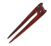 IWOWHERO Cat Sandalwood Hairpin Handmade Wooden Hair Stick for Women Cute Hair Accessories for Cat Lovers Vintage Style for Daily Use