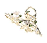 IWOWHERO Cat's Eye Flower Hair Claw Clip Retro Floral Barrette Lightweight Metal Hairpin Japanese Style for Women Vintage Dress Accessories