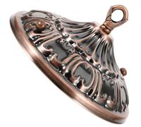 IWOWHERO Ceiling Light Mounting Plate with Closed Loop Hook, Red Antique Copper Pendant Light Canopy Cover Plate, Cable Hook Fixture Accessory for Hanging Swag Lamps and DIY Lighting