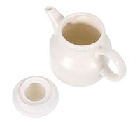IWOWHERO Ceramic Sauce Serving Jar with Handle and Lid Milk Container for Gravy Salad Dressings Cheese Dips Lightweight Porcelain Pitcher for Home and Restaurant Use White