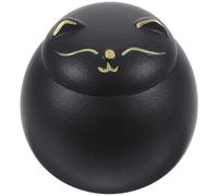 IWOWHERO Ceramic Tea Storage Jar Lucky Cat Mini Canister Smooth Glossy Surface Multipurpose Holder for Tea Coffee Beans Powder Kitchen Storage