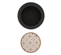 IWOWHERO Ceramic Tea Warmer with Copper Base Practical Teapot Heater for Home Office Hotel Tea House Shop Black Heat-resistant Hollow Design Random Color