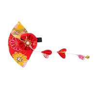 IWOWHERO Cherry Clip Tassel Hairpin for Women Traditional Costume Accessory for Parties Weddings Stylish Hair Clip Unique Floral Design Red Color