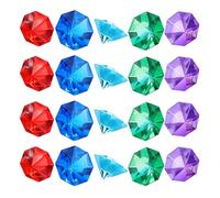 IWOWHERO Colorful Acrylic Octagonal Simulation Diamonds 32mm Crystal Gems for Decoration, Wedding, and Art Crafts, 500g Vase Fillers Flat Back Acrylic Jewels Random Color