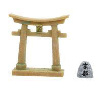 IWOWHERO Compact Torii Gate Statue Miniature Japanese Shrine Gate for Aquarium Mini Shinto Gate for Fairy Garden Decor