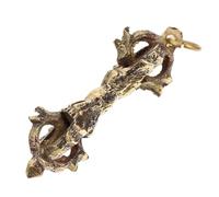 IWOWHERO Copper Vajra Pendant Five-prong Tibetan Buddhism Ornament Handmade Copper Buddhist Necklace DIY Charm Hanging Ornament for Meditation and Jewelry Making