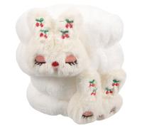 IWOWHERO Coral Fleece Wrist Bands Portable and Stable Material White Home Accessory for Face Washing and Skincare Makeup Wristband for Daily Use