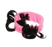IWOWHERO Cotton Blend Fake Hair Bun Headband Hair Accessory for Soft Pink and Black Double Pack Comfortable Decoration for Daily Wear and Party Gift for Little