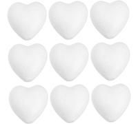 IWOWHERO Craft Foam and DIY Decoration White Heart-Shaped 12pcs Foam Craft Supplies, Dyeing Wedding or Valentine Decorations for Creative Arts and Party Ornamentation