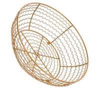 IWOWHERO Creative Dark Gold Metal Wire Fruit Basket Small Storage Organizer for Fruits Snacks Cosmetics Versatile Home and Office Use Elegant Idea