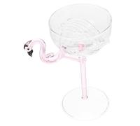 IWOWHERO Creative Flamingo Wine Glass Pink Goblet Party Cocktail Glass for Home Bar Wedding Banquet Transparent Stemware for Nightclub Celebration