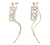IWOWHERO Creative Number Dangle Earrings with Tassel Charm Chic Simple Drop Ear Pendants for Women Unique Fashion Jewelry for Parties and Daily Wear Stylish Versatile Accessory