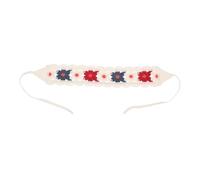 IWOWHERO Crochet Triangle Head Scarf Bandana with Floral Pattern, Knitted Lace Hairband for Women Girls, Boho Style Hair Accessory Suitable for Beach Travel and Daily Wear