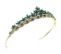 IWOWHERO Crystal Crown Headband to Bride Bridal Hair Accessories Wedding Tiaras Hairband Crown Tiara Headpiece Headdress Girl And Tiara Color Princess Shower The Alloy Green