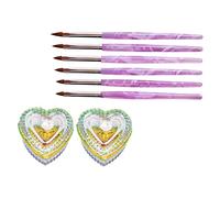 IWOWHERO Crystal Cup Wave Pen Nail Art Cups Acrylic Wave Pens Gel Nail Tools Professional Manicure Design Brush Kit