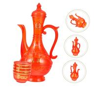 IWOWHERO Crystal Offering Cup with Kettle for Buddhist Worship Material Ritual Cups and Pot for Home Altar Decoration Easy to Clean and Space-Saving