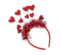 IWOWHERO Cupid Heart Headband with Sequins Red Heart Hair Hoop Accessory for Valentine's Day Weddings Birthdays and Festive Events Stylish Tinsel Headband for Flower and Parties