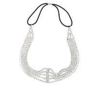 IWOWHERO Diamond Headband Rhinestone Headdresses Girl Headband Multi-layer Strip Hairband Fashion Headdress for Wedding Guest