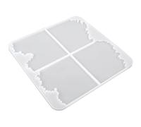 IWOWHERO DIY Silicone Mold for Crystal Epoxy Irregular Ocean Wave Coaster Mold 4-Grid Square Tray for Home Decoration and Tabletop Art