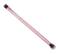 IWOWHERO Double Ended Cosmetic Makeup Brush for Women Premium Fiber Bristles Aluminium Handle Dual-ended Eyeshadow and Eyebrow Brush in Dark Matted Gold Portable Tool for Precise