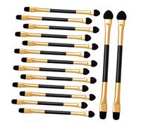 IWOWHERO Double-sided Eyeshadow Brush Set and Portable Eye Makeup Application with Soft Fiber Bristles 15pcs and Comfortable Plastic Handle, for Precise Blending for Women