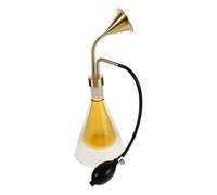 IWOWHERO Double Wall Glass Aromatherapy Diffuser Flask with Brass Hand Squeeze Pump Portable Essential Oil Sampling Bottle for Testing and Aroma Display Travel-friendly Spa Fragrance Device